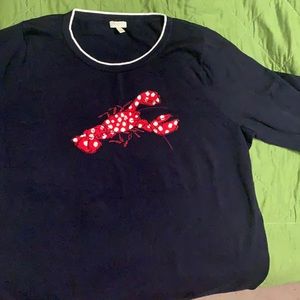 Talbots Woman size 2x navy lobster sweater